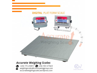 Digital platform weighing scale with a wide stainless-steel column and plate at supplier shop Kasese, Uganda +256 (0 , +256 (0 