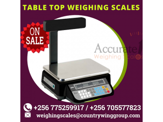 Table top type price barcode printing scale with PC software at low price Wandegeya