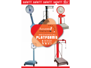 Platform weighing scale with a wide stainless-steel column and plate at supplier shop Kampala