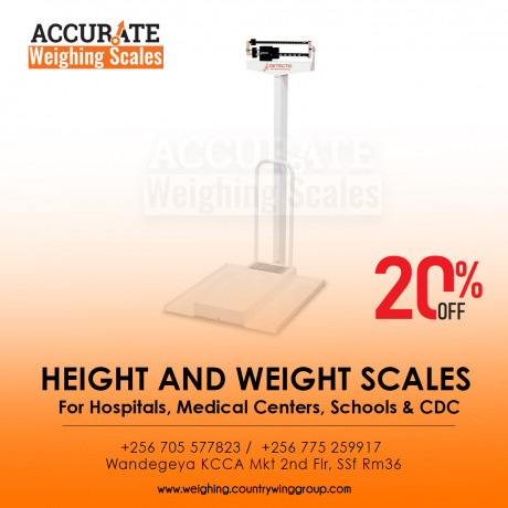 hospital-mechanical-adjustable-height-and-weight-measuring-scale-200kg-big-0