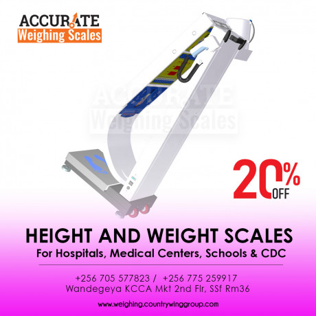 hospital-mechanical-adjustable-height-and-weight-measuring-scale-200kg-big-0